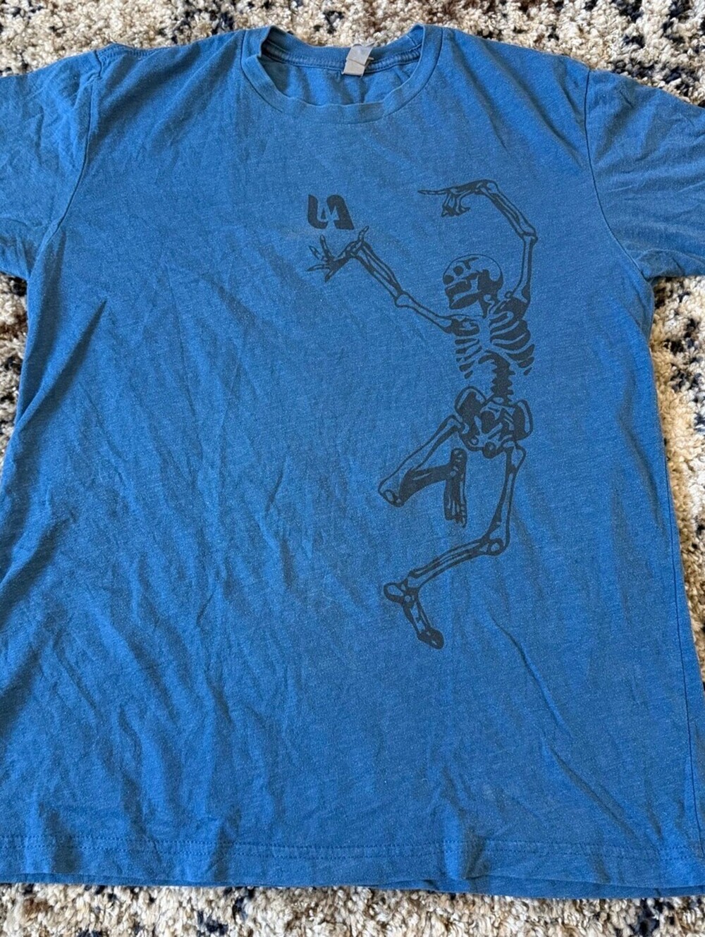 Next Level Skeleton Graphic Tee Blue S